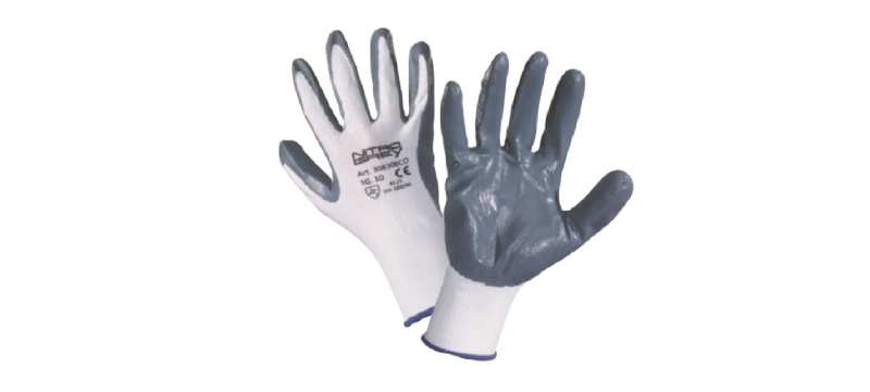 Guanti in poliestere/cotone spalmati in nitrile grigio AB37 ECO