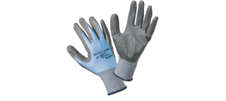 Guanto in nylon azzurro spalmato in nitrile grigio AB37 TOP